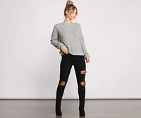 Twist and Stun Open Back Sweater