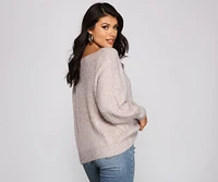 So Cozy Metallic Eyelash Knit Sweater