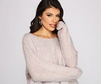 So Cozy Metallic Eyelash Knit Sweater