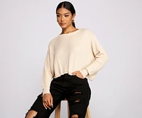 Basic Crew Neck Cropped Knit Sweater