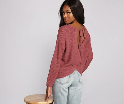 Loving Knit Basic Open Back Sweater