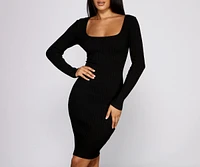 Keeping Knit Basic Midi Dress