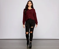 Distressed And Chic Chenille Sweater