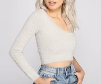 Cozy One Shoulder Knit Crop Top