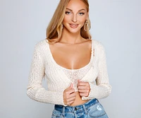 Keeping Knit Trendy Cropped Cardigan