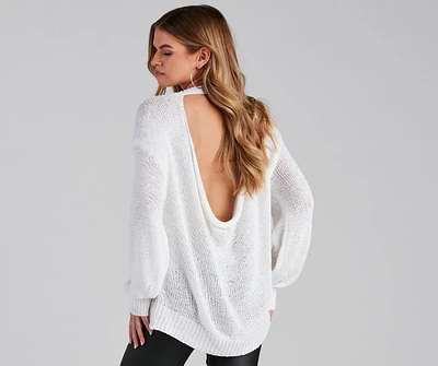 Effortless Chic Open Back Sweater
