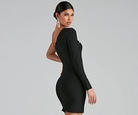 Bring The Heat One Shoulder Bandage Dress