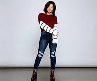 Casually On-Trend Striped Sweater