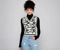 Feeling Wild Leopard Knit Vest