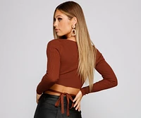 Sultry Basic Ribbed Knit Crop Top