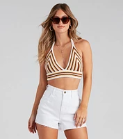 Sassy Stripes Knit Halter Top