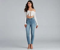 A Trendy Look Tie-Front Crop Top