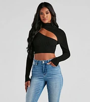 Bold Beauty Ribbed Cutout Crop Top