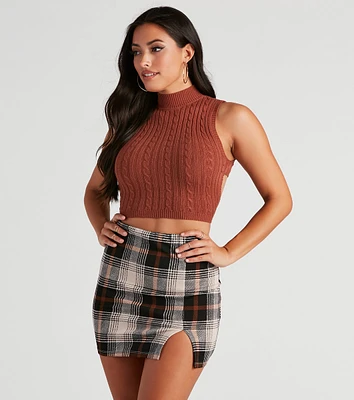 Fall For You Cable Knit Crop Top