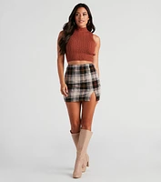 Fall For You Cable Knit Crop Top