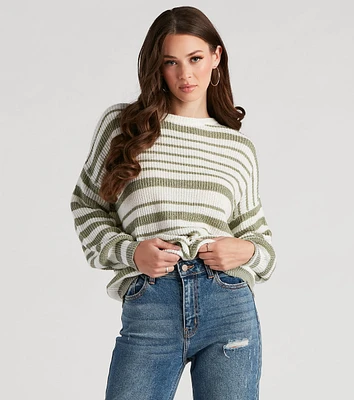 Casual Cute Striped Oversized Sweater