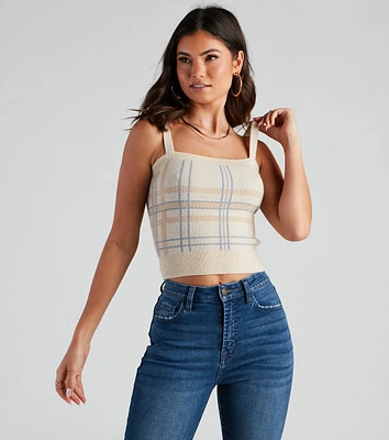 Casually Preppy Plaid Crop Top