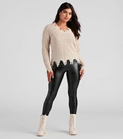 Cute And Cozy V-Neck Knit Sweater