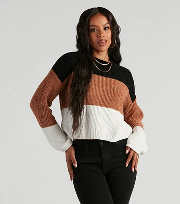 Real Sweet Colorblock Chenille Sweater