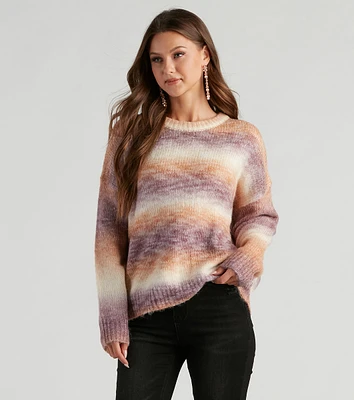 Caught Color Ombre Knit Sweater