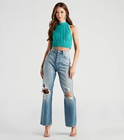 Look Back At Me Cable Knit Top