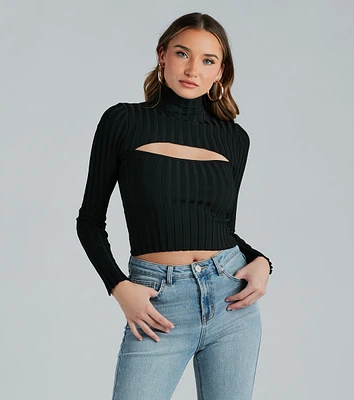 Cut Out The Drama Rib Knit Sweater Top