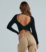 Simple Perfection Open Back Sweater Top