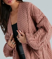 Coziest Cutie Oversized Cable Knit Cardigan