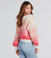 Chill Days Ombre Striped Knit Cardigan