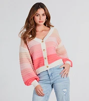 Chill Days Ombre Striped Knit Cardigan