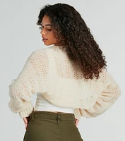 Casual Fave Long Sleeve Open-Knit Bolero