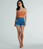 Elevated Trend Ribbed Knit Tube Crop Top