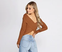 Lace Up Cross Back Sweater