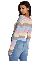 Sassy And Striped Cropped Sweater