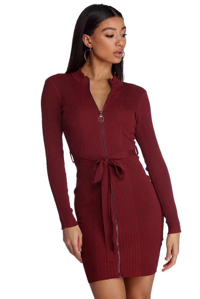 Zipped With Style Knit Dress