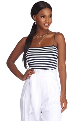 Nautical Babe Striped Crop Top