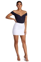 Body Language Off Shoulder Bodysuit