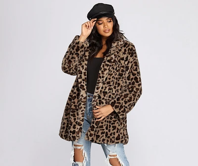 Fierce Leopard Faux Fur Jacket