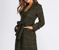 Perfectly Poised Long Plaid Coat