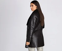 She Means Business Faux Leather Coat