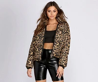 Leopard Print Puffer Jacket