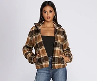 Pretty Plaid Faux Fur Jacket