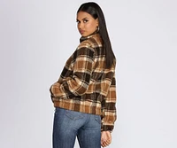 Pretty Plaid Faux Fur Jacket