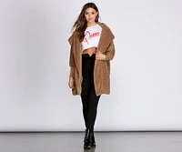 Super Soft Faux Fur Knit Sweater Jacket