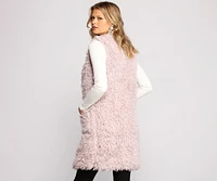 Major Fashionista Long-Line Faux Fur Vest