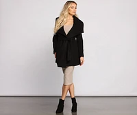 So Fab Fleece Belted Trench Coat