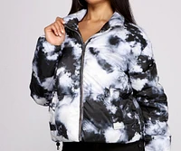 Totally Chill Tie Dye Puffer Jacket