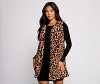 So Sassy Faux Fur Leopard Print Vest