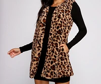 So Sassy Faux Fur Leopard Print Vest
