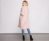 Fuzzy Fleece Long Teddy Coat